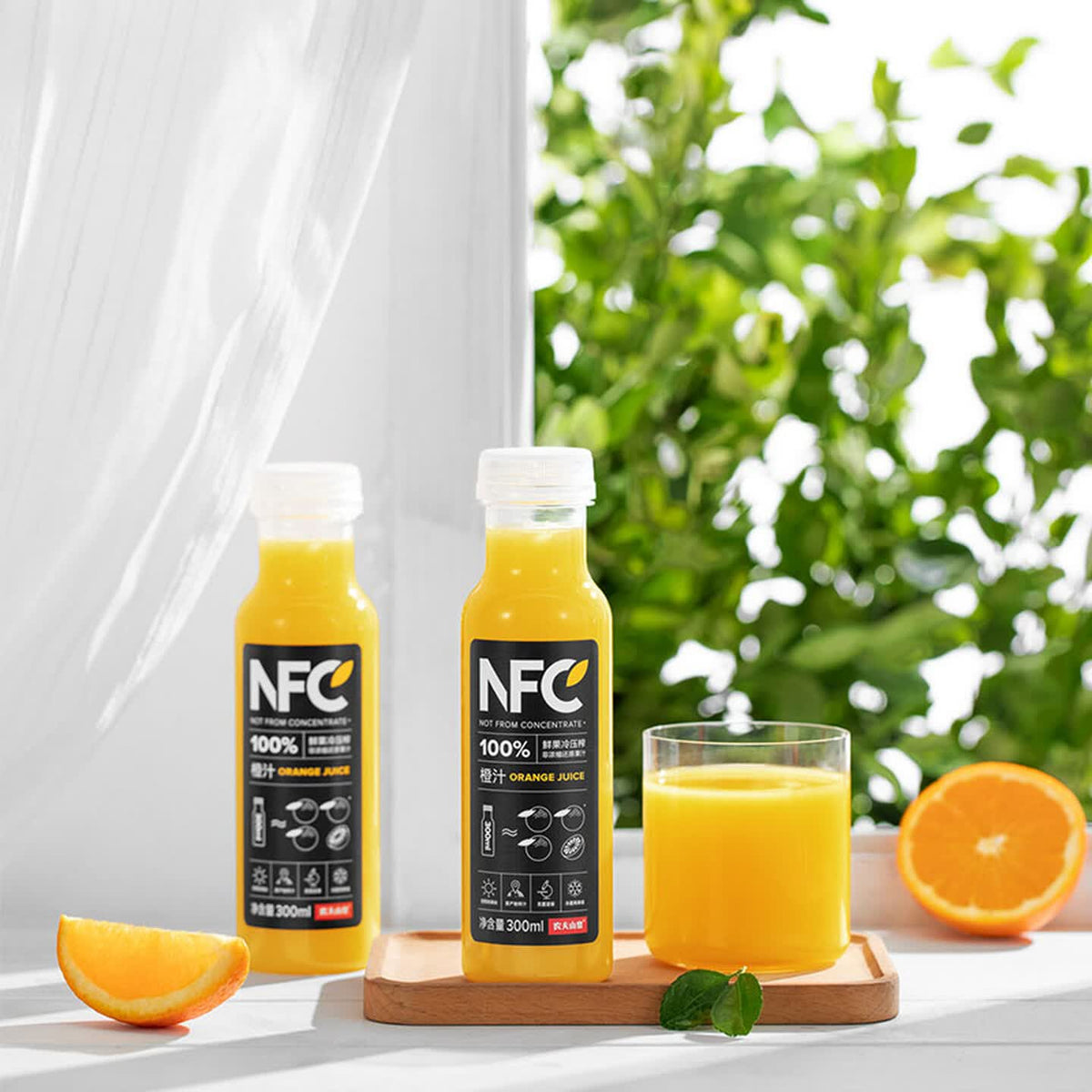 农夫山泉100%纯果汁NFC橙汁300ml*24瓶鲜果冷压榨0添加剂饮料礼盒