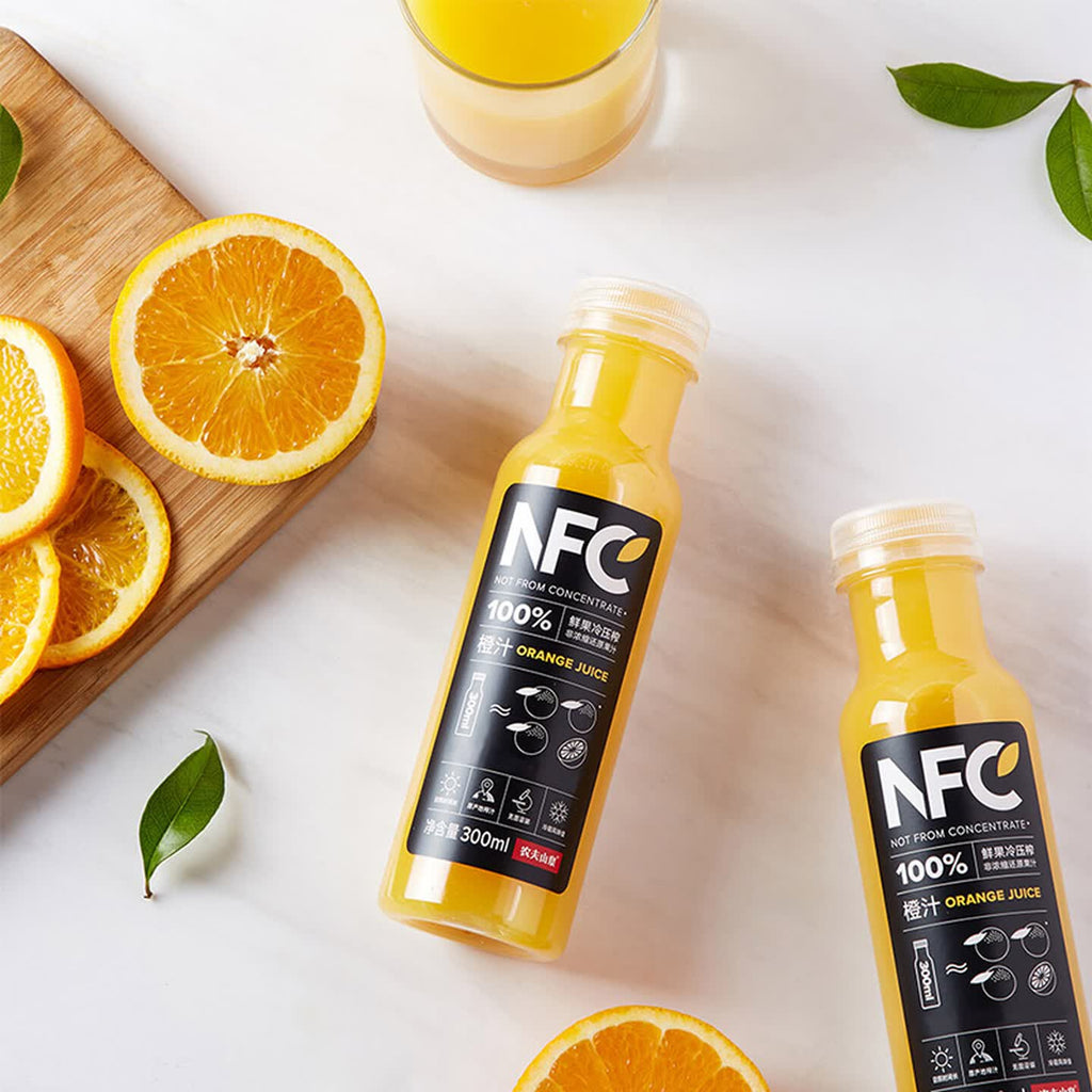 农夫山泉100%纯果汁NFC橙汁300ml*24瓶鲜果冷压榨0添加剂饮料礼盒