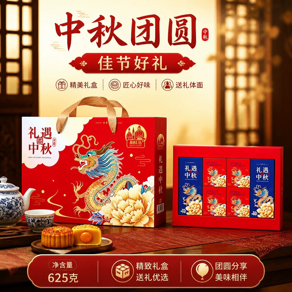 中秋月饼礼盒现货中国风伴手礼盒6盒中秋节礼盒